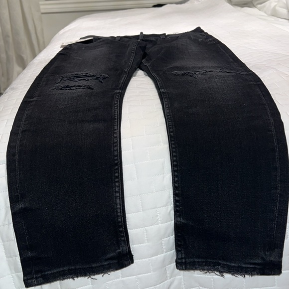 Zara men’s distressed jeans black size us 34 / slim fit - Picture 9 of 13